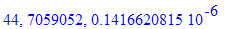 44, 7059052, .1416620815e-6