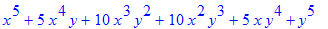 x^5+5*x^4*y+10*x^3*y^2+10*x^2*y^3+5*x*y^4+y^5