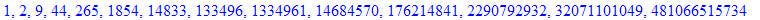 1, 2, 9, 44, 265, 1854, 14833, 133496, 1334961, 14684570, 176214841, 2290792932, 32071101049, 481066515734