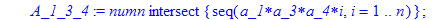 B2alt := proc (a_1, a_2, a_3, a_4, n::integer) local numn, i, A_1, A_2, A_3, A_4, A_1_2, A_1_3, A_1_4, A_2_3, A_2_4, A_3_4, A_1_2_3, A_1_2_4, A_1_3_4, A_2_3_4, A_1_2_3_4; numn := {seq(i,i = 1 .. n)}; A...