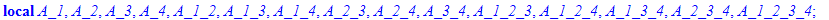 B2 := proc (a_1, a_2, a_3, a_4, n::integer) local A_1, A_2, A_3, A_4, A_1_2, A_1_3, A_1_4, A_2_3, A_2_4, A_3_4, A_1_2_3, A_1_2_4, A_1_3_4, A_2_3_4, A_1_2_3_4; A_1 := floor(n/a_1); A_2 := floor(n/a_2); ...