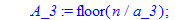 B2 := proc (a_1, a_2, a_3, a_4, n::integer) local A_1, A_2, A_3, A_4, A_1_2, A_1_3, A_1_4, A_2_3, A_2_4, A_3_4, A_1_2_3, A_1_2_4, A_1_3_4, A_2_3_4, A_1_2_3_4; A_1 := floor(n/a_1); A_2 := floor(n/a_2); ...