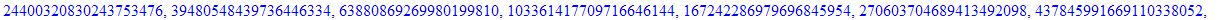 2, 4, 6, 10, 16, 26, 42, 68, 110, 178, 288, 466, 754, 1220, 1974, 3194, 5168, 8362, 13530, 21892, 35422, 57314, 92736, 150050, 242786, 392836, 635622, 1028458, 1664080, 2692538, 4356618, 7049156, 11405...