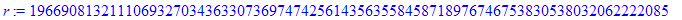 r := 19669081321110693270343633073697474256143563558458718976746753830538032062222085